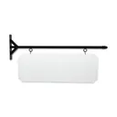 48'' Wide Straight Shaft Bracket in  Black Powder Coated Steel with 16'' Tall X 44'' Wide X .080'' Thick White Aluminum Sign Blank and 2 Black Powder Coated S-Hooks