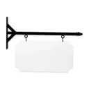 24" Wide Straight Shaft Bracket in  Black Powder Coated Steel with 12" Tall X 22" Wide X .063" Thick White Aluminum Sign Blank and 2 Black Powder Coated S-Hooks (BOM pineapple)