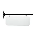 48" Wide Straight Shaft Bracket in  Black Powder Coated Steel with 16" Tall X 44" Wide X .080" Thick White Aluminum Sign Blank and 2 Black Powder Coated S-Hooks