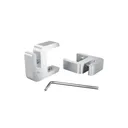 "Set of 2,  Clamp, Aluminum Clear Anodized Finish, to Accommodate 1" to 1-1/8" Counters. Hold up to 1/4" material thickness M6 Set screw need 3mm Allen Wrench"