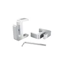 "Set of 2,  Clamp, Aluminum Clear Anodized Finish, to Accommodate 1-1/2" to 1-5/8' Counters. Hold up to 1/4" material thickness M6 Set screw need 3mm Allen Wrench"