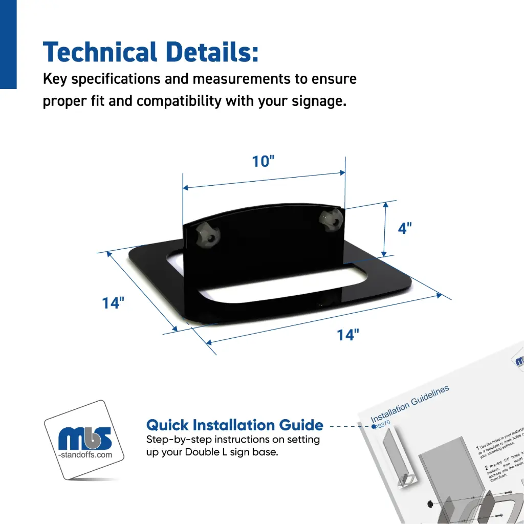 Double L Standing Sign Base [Required Material Hole Size: 3/8"]