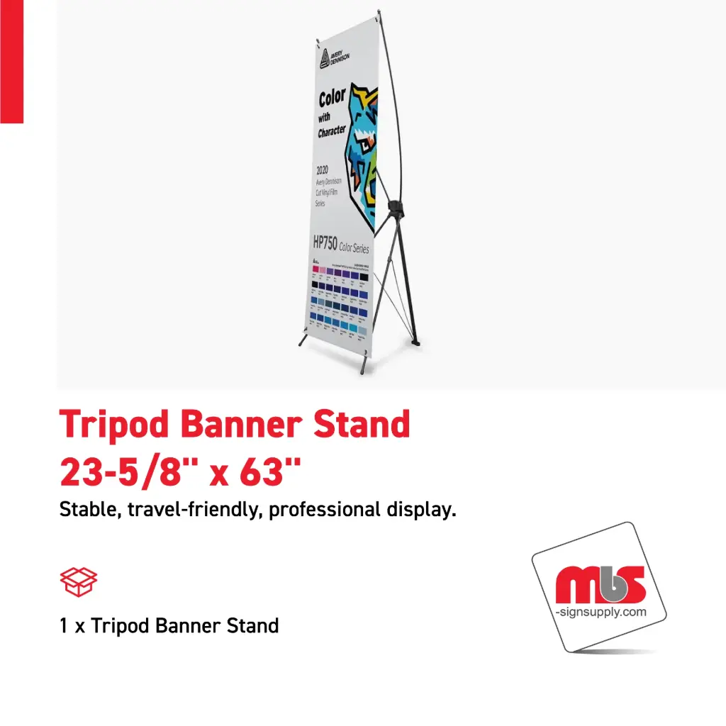 Tripod Banner Stand 23-5/8" x 63"