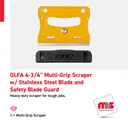 Olfa 4-3/4" Multi-Grip Scraper w/ Stainless Steel Blade and Safety Blade Guard