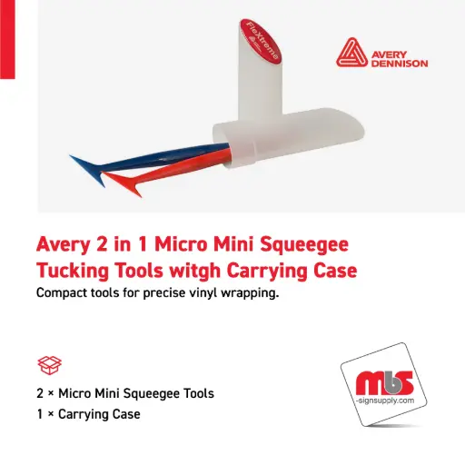 [SQ-0222] Avery 2 in 1 Micro Mini Squeegee Tucking Tools with Carrying Case