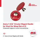 Avery 1-3/4" Circular Magnet Handle for Vinyl Car Wrap (Set of 2)