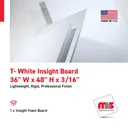 36" W x 48" H x 3/16" T- White Insight Board