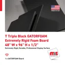 48" W x 96" H x 1/2" T Triple Black GATORFOAM Extremely Rigid Foam Board