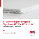48" W x 96" H x 1/4" T - Converd Rigid Corrugated Sign Board