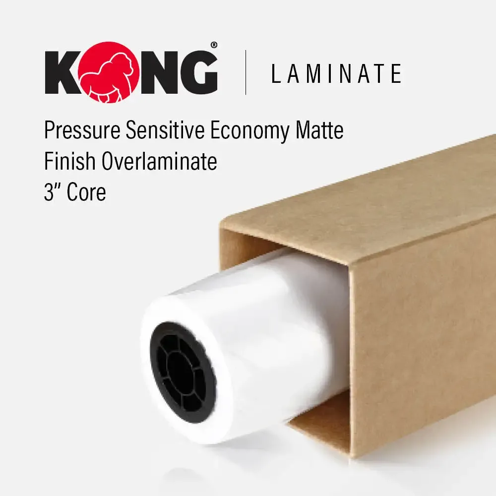 61'' x 150' Roll - Pressure Sensitive Economy Matte Finish Overlaminate - 3'' Core