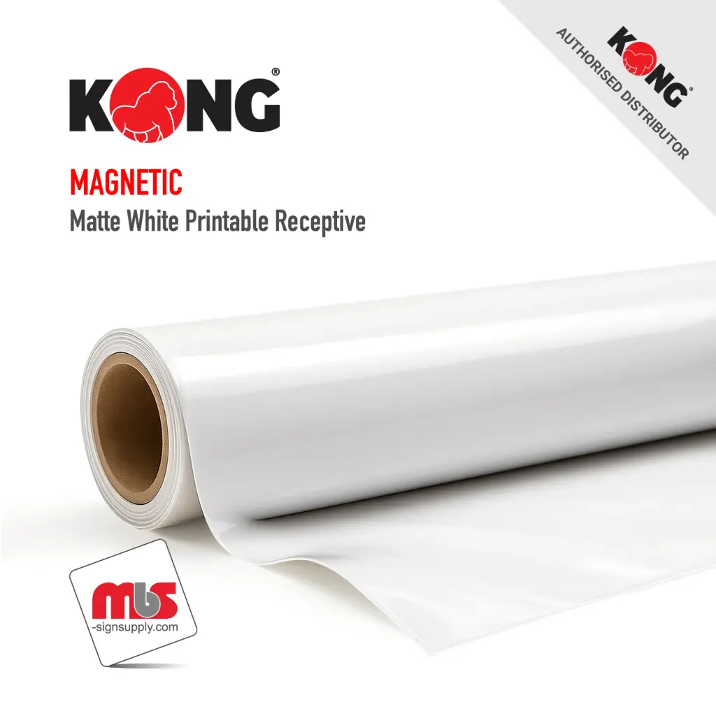 .012 x 60" x 100 Yard  Roll - Magnetic Matte White Printable Receptive
