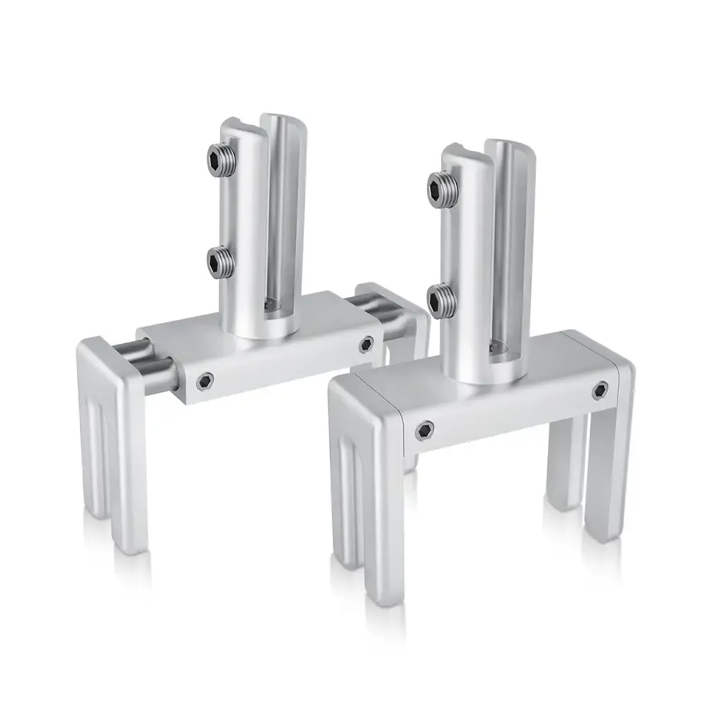Set of 2, Adjustable Clamp, Aluminum Clear Anodized Finish, to Accommodate 1-3/4" to 2-3/8" Cubicle partition. Upt to 1/4" material accepted on the fork (Included 4x 1" and 4x 2" bolt sur adjust clamp)