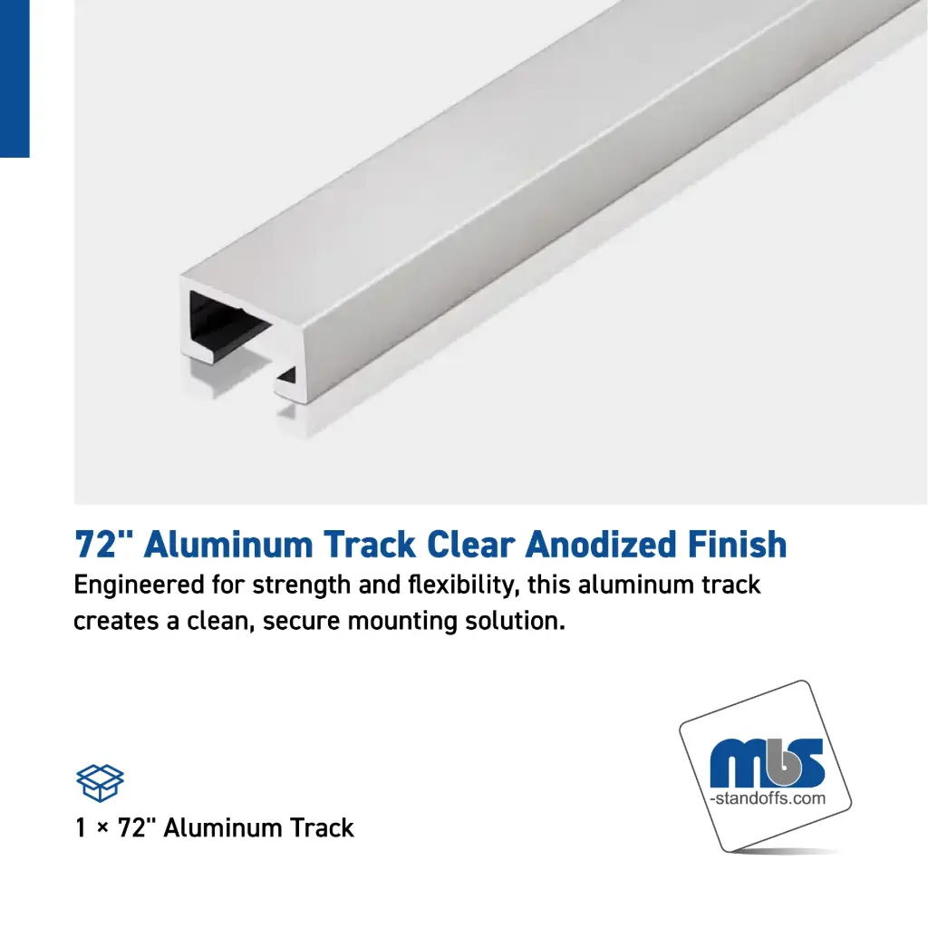 72" Aluminum Track Clear Anodized Finish