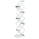 Black Steel, Portable Zig-Zag Literature Stand, Double-Sided with 6 Pockets, Accommodates 8.5"x11" media+ Carry bag 