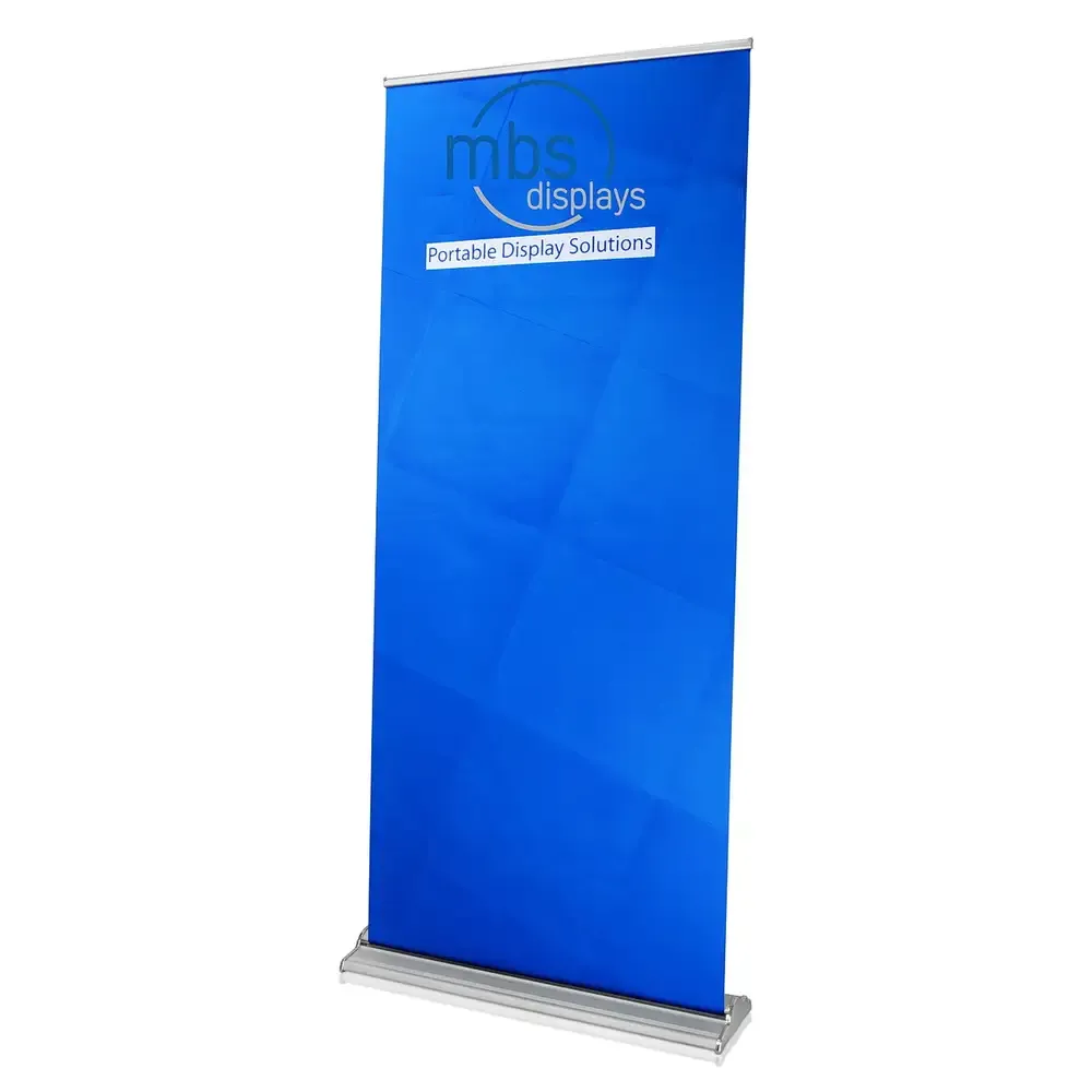 Premium Roll-up Reusable Banner Stand, Adjustable Height, holds 33.5"x82" - stand only