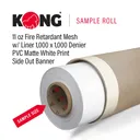 38" x 20' Kong Banner - 11 OZ Fire Retardant Mesh w/ Liner 1,000 x 1,000 Denier PVC Matte White Print Side Out Printable Banner (Sample Roll)