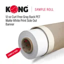 38" x 20' Kong Banner - 12 OZ Curl Free Gray Back PET Matte White Print Side Out Printable Banner (Sample Roll)