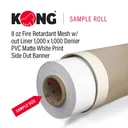 38" x 20' Kong Banner - 8 OZ Fire Retardant Mesh w/out Liner 1,000 x 1,000 Denier PVC Matte White Print Side Out Printable Banner (Sample Roll)