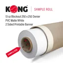 38" x 20' Kong Banner - 13 OZ Blockout 250 x 250 Denier PVC Matte White 2 Sided Printable Banner (Sample Roll)